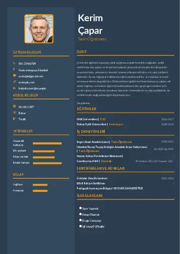 Tarih Öğretmeni Cv Örnekleri cv indir
